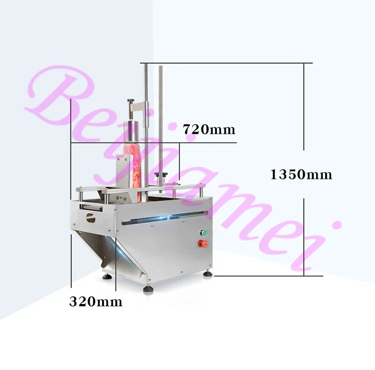 Machine commerciale pour couper la viande glacée en rouleau, en acier inoxydable, avec découpe entièrement automatique