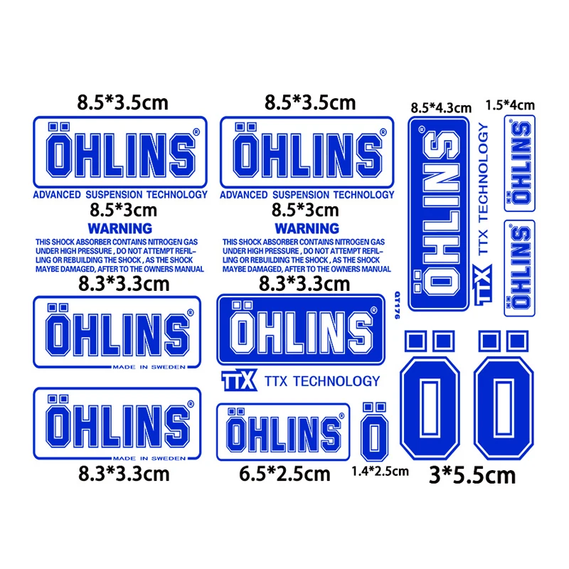 Motorcycle Shockproof Sticker Waterproof Sun Protection Transparent Decoration Electric Vehicle Decal for Ohlins Logo Sticker