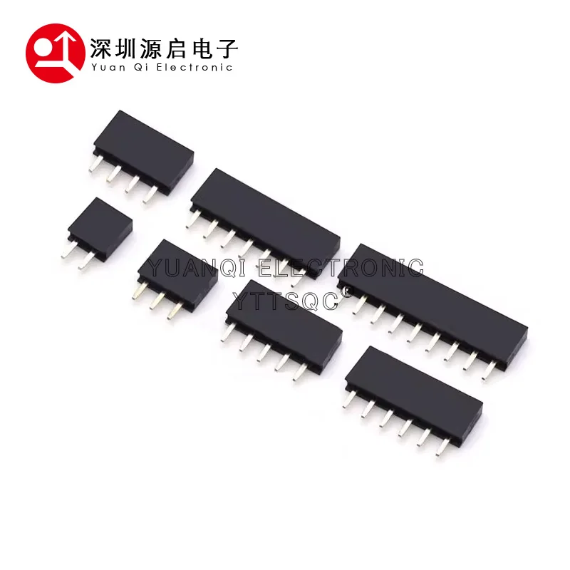 100pcs 2.54mm Plastic Height 5.7mm Single Row Straight Short Profile 1x2P3/4/5/6/8/10-40P Rohs Gold Pcb Female Header Connector