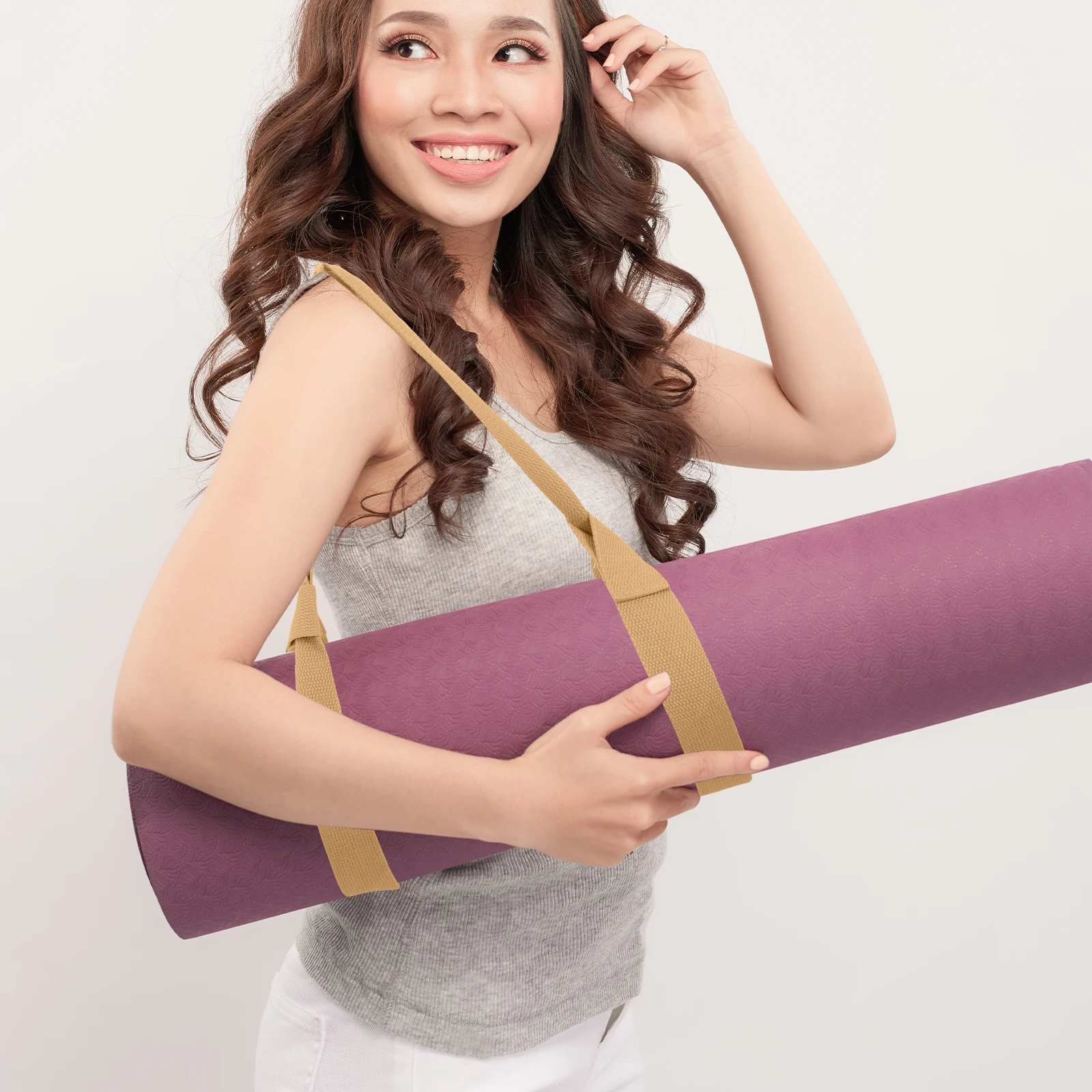 

4 Pcs Yoga Mat Strap Carrying for Band Thick Mats Portable Straps Polyester Cotton Carrier Fitness