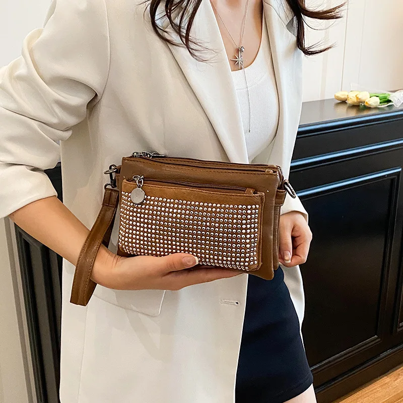 

Diamond Women's Clutch Bag Pu Leather Crossbody Phone Bags for Woman Small Fashion Female Shoulder Bag Lady Designer Handbags