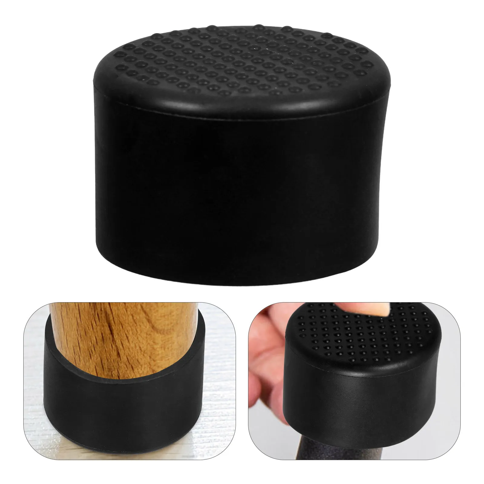 

20Pcs 22mm Black Rubber Furniture Leg Caps Non-Slip Floor Protectors Easy Install for Metal Tubes Chairs Tables