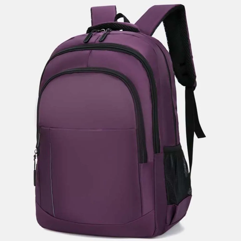 

Lightweight Men's Business Backpack Scratch Prevention Anti-splash Water Students Durable Daypack Solid Color Polyester