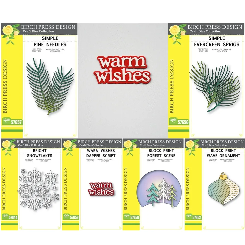 Simple Pine Needles 2025 New Metal Cutting Dies For DIY Scrapbooking Crafts Maker Photo Album Template Handmade Decoration