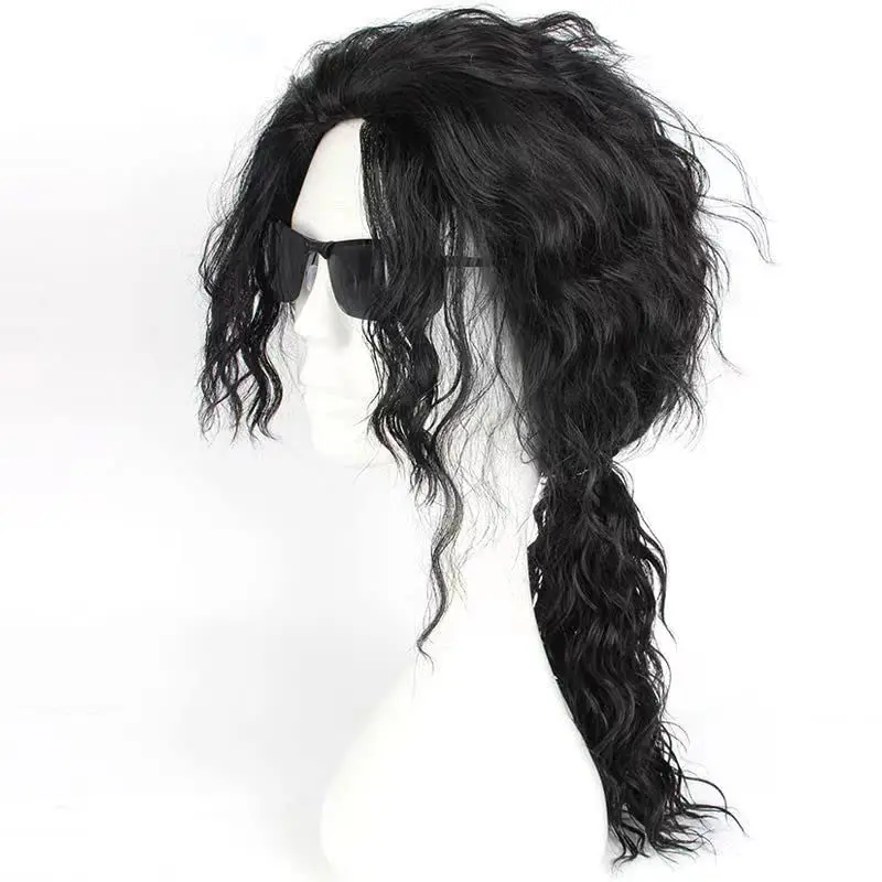 Salute to 70s & 80s Retro synthetic Wigs Mike Long Curly Mohawk Style Metal Rock Punk Halloween Party Heat Resistant Unisex Wig