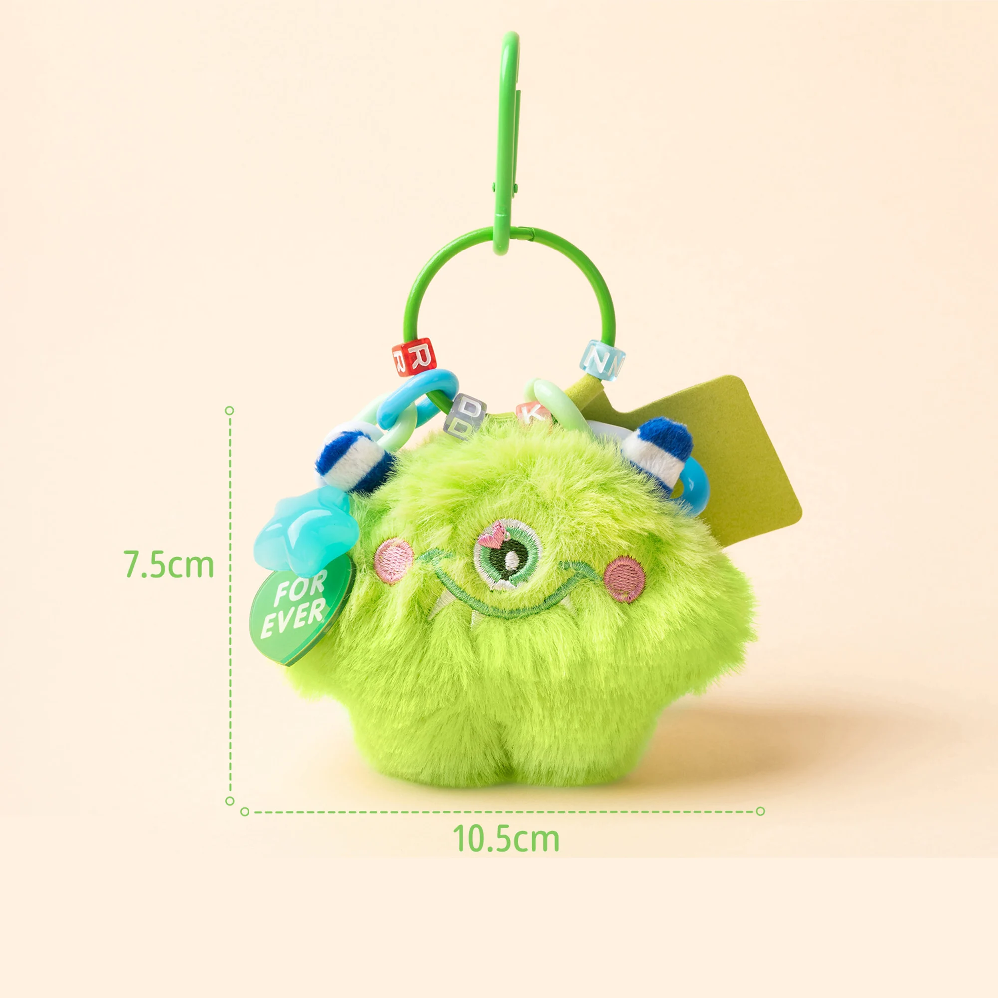 Small Cinderblock Monster Keychain 2024 New Female Cute Plush Bag Pendant Doll Schoolbag Hanging Jewelry