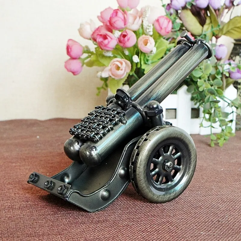 Iron art retro nostalgia cannon ornament for boys birthday gift home living room desk decoration ornaments