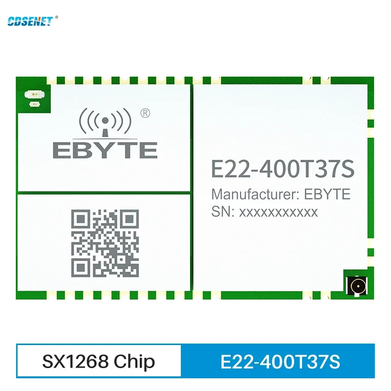 

CDSENT LoRa Wireless Module 433/470MHz E22-400T37S 5W IPEX/Stamp Hole Relay Network RSSI LBT Long Distance 25KM UART