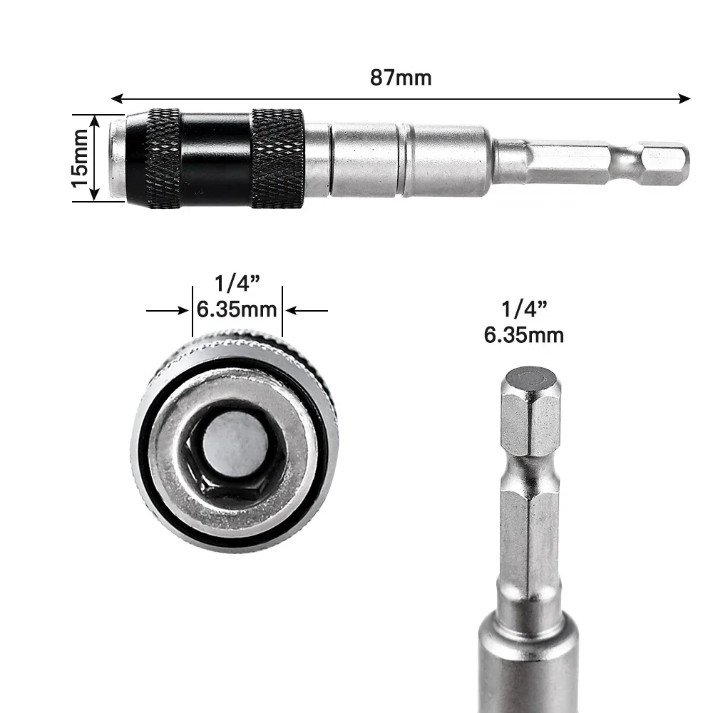 1pc Drill Bit Holder Magnetic Swiveling Bit Tip Holder Set Drill Bit Extension Pivot 1/4 Inch Hex Quick Release Pivoting Screwd