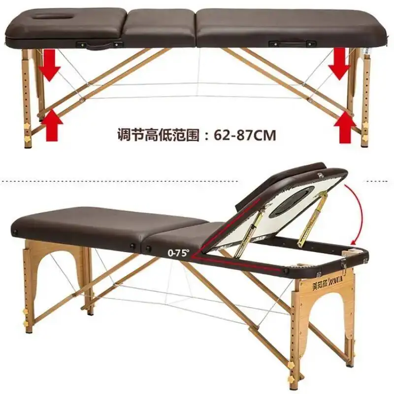 Folding Massage Beds Beauty Pedicure Face Bathroom Ear Cleaning Physiotherapy Massage Beds Spa Lit Pliant Salon Furniture MR50MB