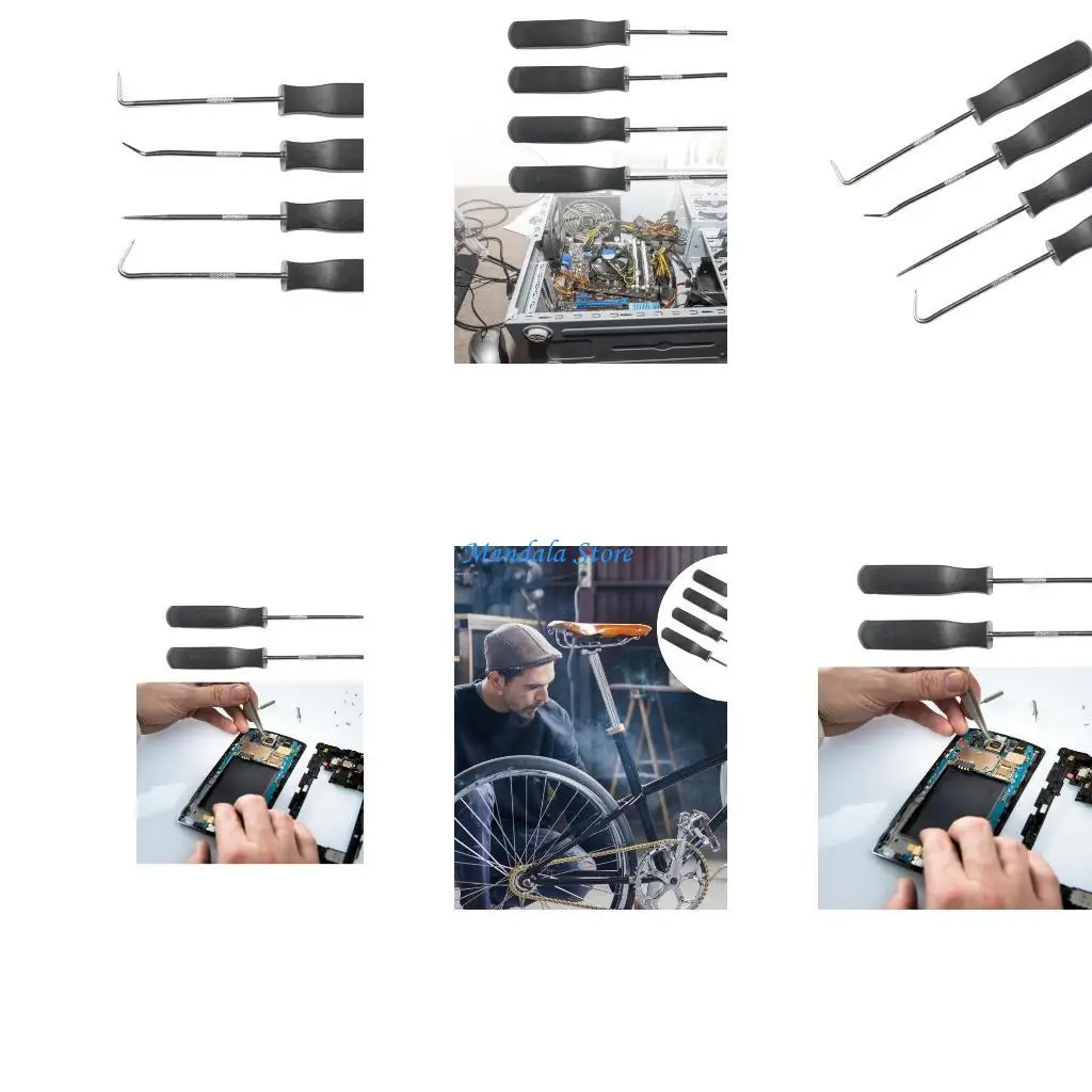 

U2JC Auto Seal Removal Tool Set 4 Angles Heat Treated Steel for O Rings Extraction