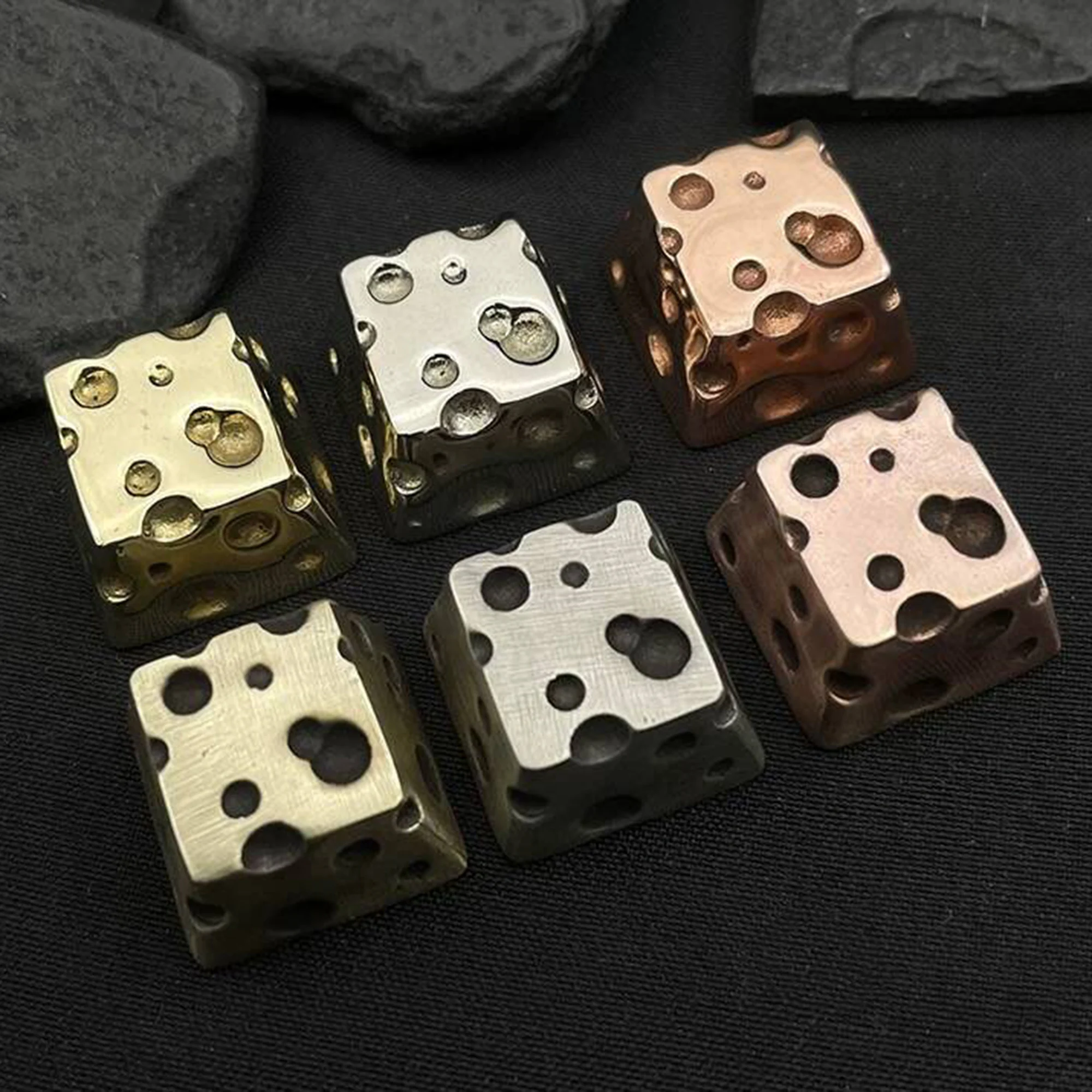 

1pcs Retro Brass White Purple Copper Three Color Cheese Themed Unique Dark Style Creative Keycaps for MX Mechanical Keyboards
