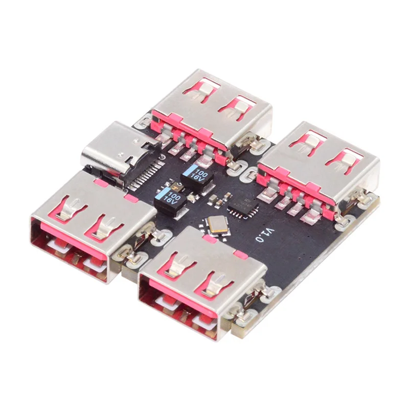 High-Speed USB 2.0 4-Way Hub Module, Type-C Extender, 40MB/S USB-HUB Splitter Expansion Board