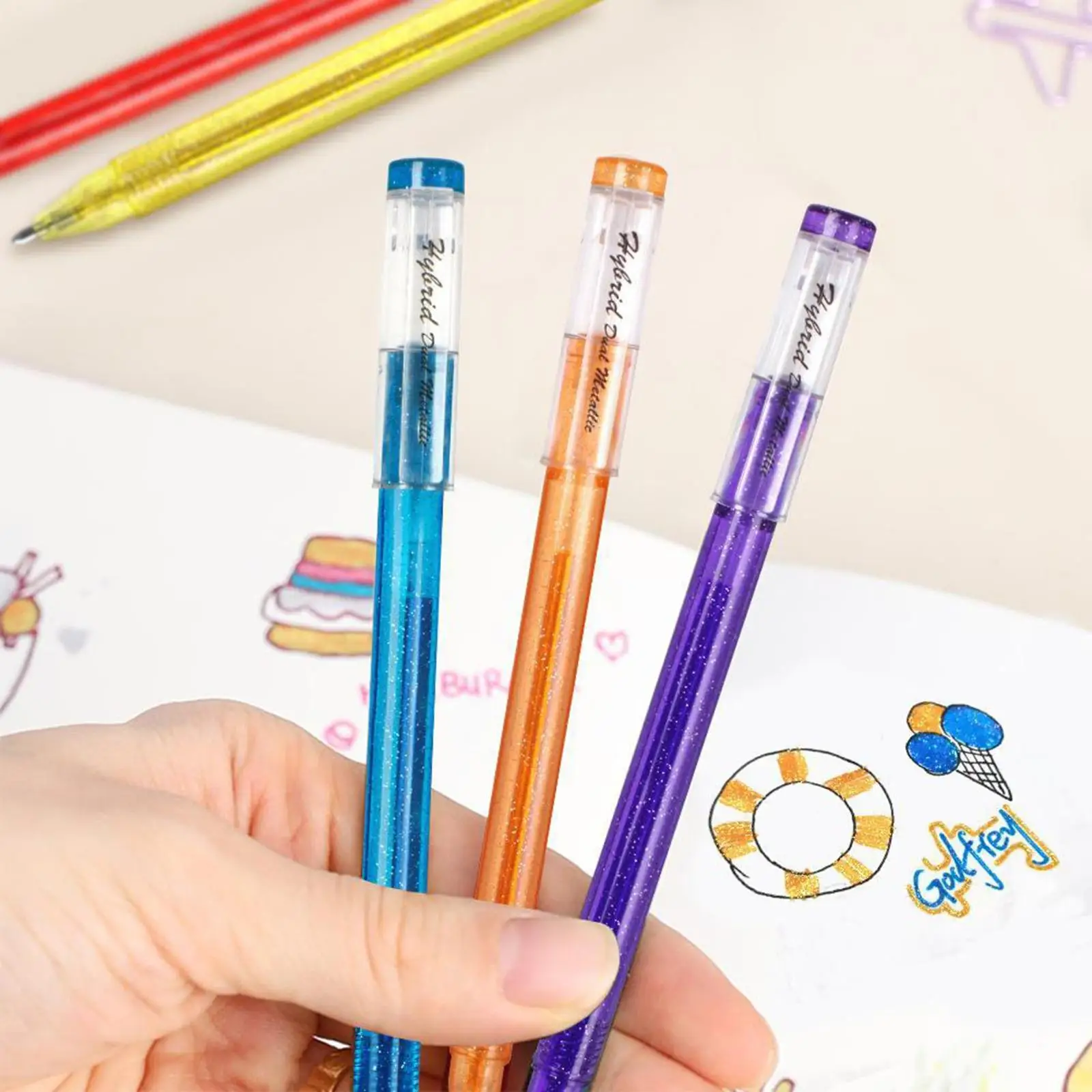 

18x Neon Glitter Gel Pen Marker Pen with Carry Case- 1.0mm Gel Pens for Kids Adult Coloring -Color Gel Pens for Drawing, Writing