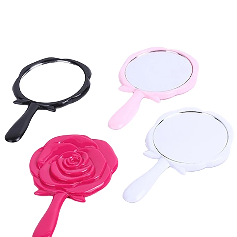 Handheld Vanity Mirror Vintage Rose Makeup Mirror Hand Mirror Pocket Mirror Makeup Vanity Cosmetic Compact Mirror for Women
