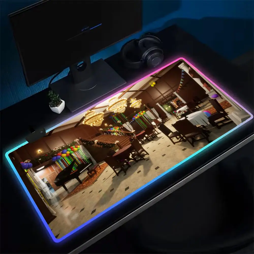 MECCHA CHAMELEON Mouse Pad Anime Gaming Mouse Pad LED Table Pads Backlit Rubber Desktop XXL RGB Desk Mats