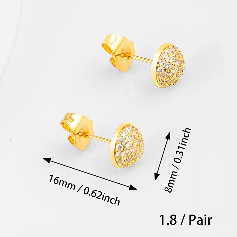 CRMYA Dold-color Stud Earrings For Women Classic Piercing Color CZ Zirconia Stud Earrings 2023 Women Jewelry Wholesale