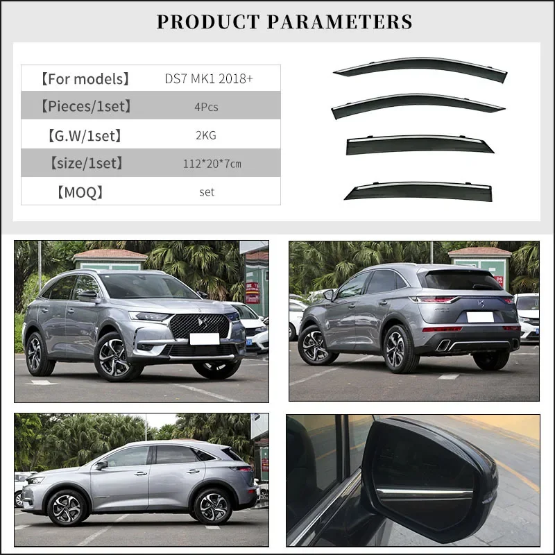 Set Spazzole Tergicristallo Anteriori Per Citroën DS7 Crossback 2017-2023 – 16”+28”, Gomma Naturale