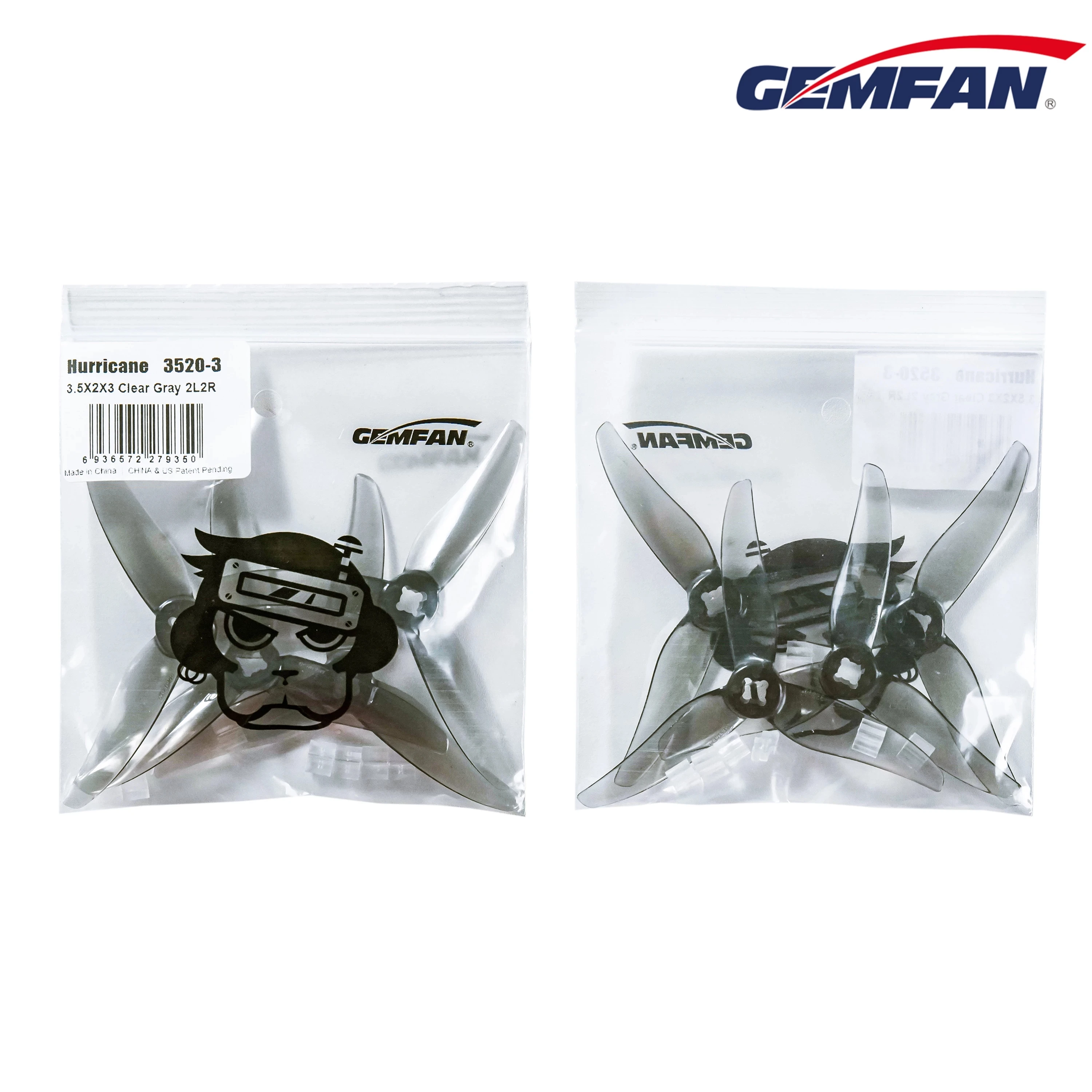 24 قطعة/12 زوجًا من المروحة Gemfan Hurricane 3520 3.5X2X3 3-Blade PC لطائرات بدون طيار FPV Racing Freestyle 3 بوصة Cinewhoop