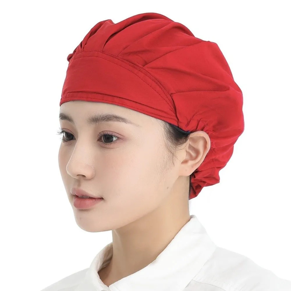 Cooking Oil Fume Proof Catering Cap Adjustable Flat Top Chef Hat Hygienic Dustproof Cotton Kitchen Work Hat Restaurant Kitchen