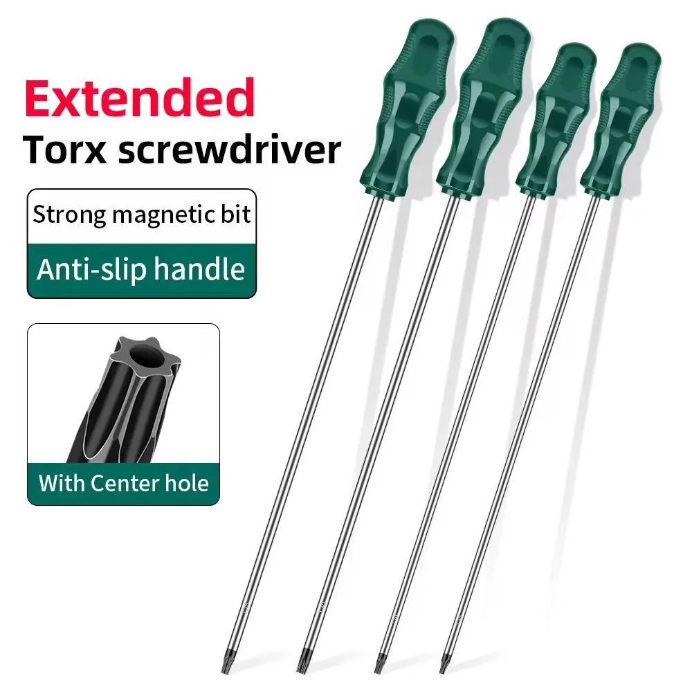 T15 T20 T25 T30 Torx Screwdriver 400mm Extra Long With Hole Hexagon Bits Screw Drive Home Repair Screw Driver Hand Tools