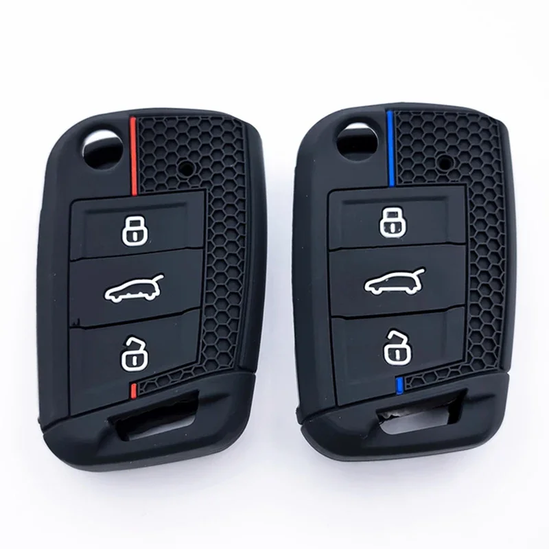 غطاء حافظة مفتاح السيارة عن بعد لسيارة VW Golf 7 GTI POLO T-Cross T-Roc Touran Tiguan Skoda Octavia Rapid Kodiaq Fabia Seat Ibiza Leon #5