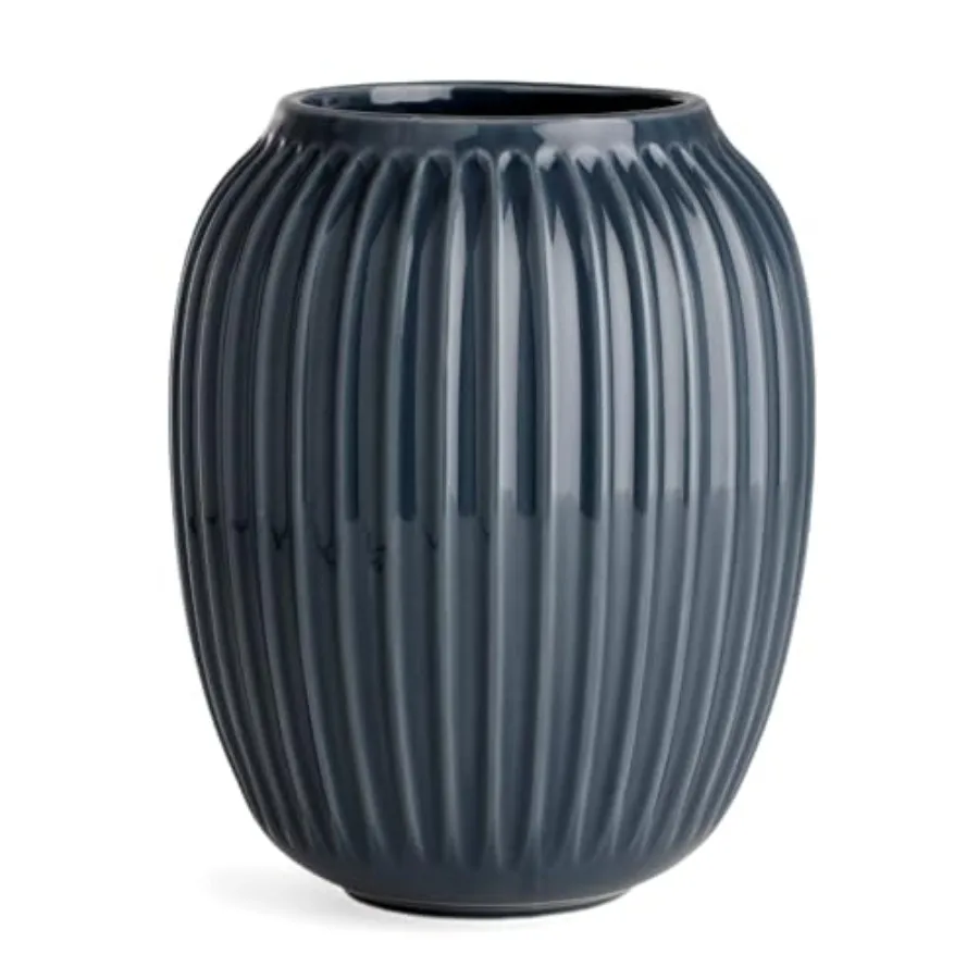 

Kahler Hammershoi Vase for modern living spaces Anthracite Grey stoneware 8.3 inch handcrafted matte finish