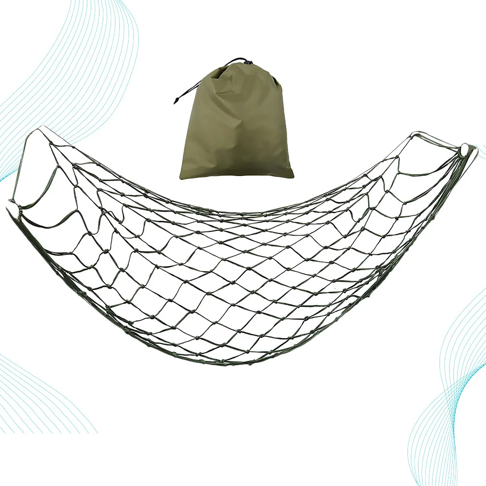 

Nylon Mesh Hammock Durable Thickened 240x80cm Hanging Rope Bed Outdoor Camping Hiking Sports Portable Army Green