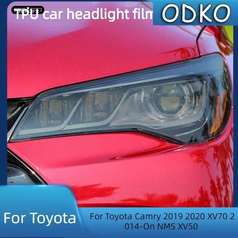 

Для Toyota Camry 2019 2020 XV70 2014 г.в. NMS XV50, защитная пленка для фар автомобиля, дымчатая черная прозрачная наклейка из ТПУ