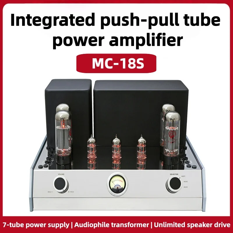 Merge-type Push-pull Vacuum Tube Power Amplifier Home Audio System for HIFI Enthusiasts High-fidelity Combination Audio Speaker