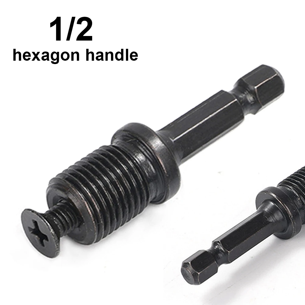 

1/2 -20UNF Hexagon Connecting Rod Adapter Square Round Hexagon Hex Screw Shank Drilling Bit Extension for Electric Drill