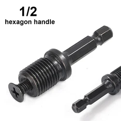 1/2 -20UNF Hexagon Connecting Rod Adapter Square Round Hexagon Hex Screw Shank Drilling Bit Extension for Electric Drill