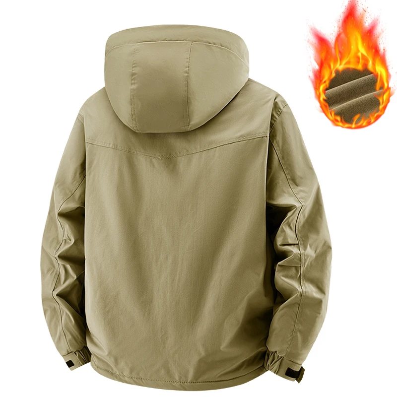 الرجال سترات سميكة الدافئة معطف مقنع النساء الصوف البضائع سترة عادية مبطن التنزه التخييم سترة الخريف الشتاء زوجين الملابس #5