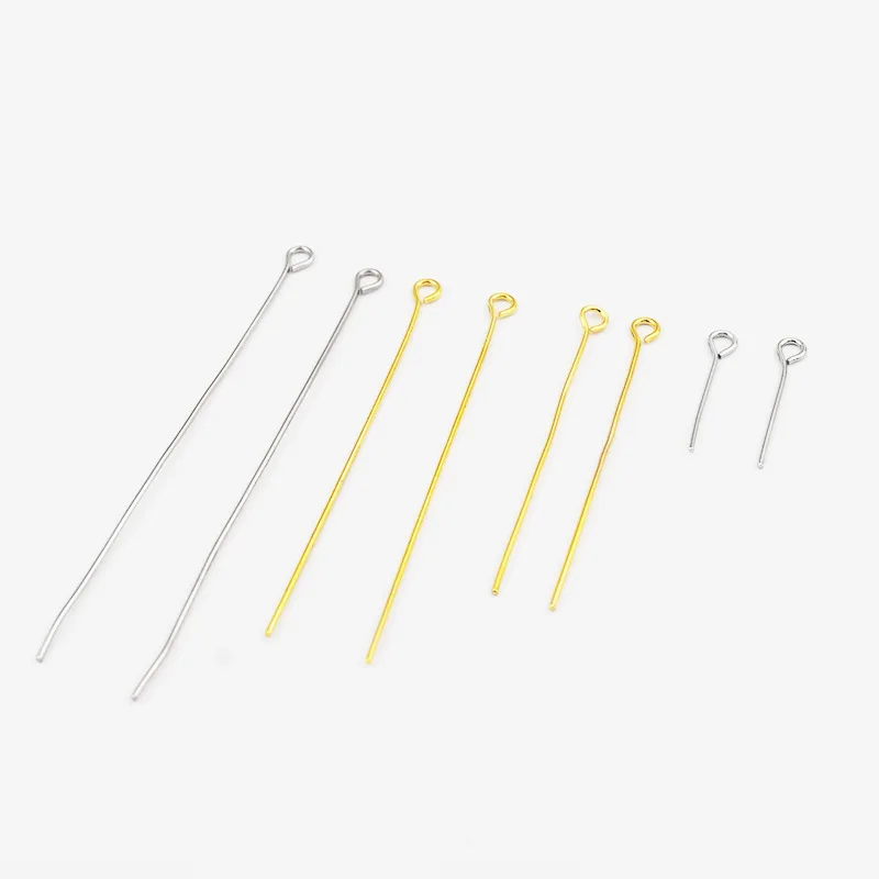300Pcs Gold Color White K 9 Shaped Eye's Pin Flat Head Pins for Jewelry Making Earring repair Accessories DIY 20 30 35 40 50mm image 2