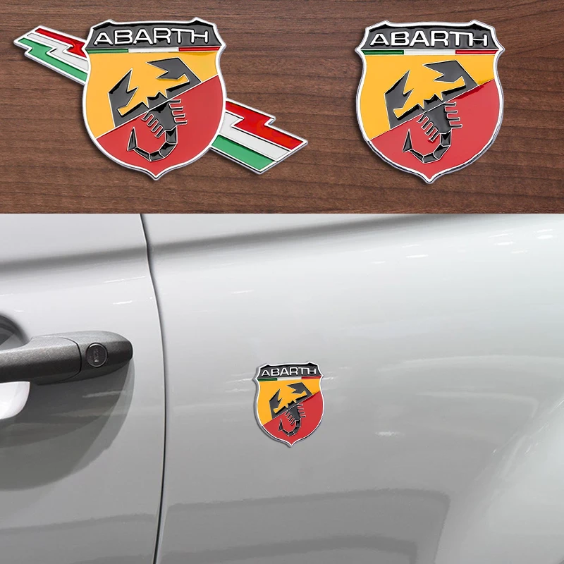 Pegatina con emblema de Metal 3D, insignia de guardabarros trasero para maletero de coche, calcomanías para Fiat Abarth 500 124 125 Punto Ducato Palio Bravo, accesorios