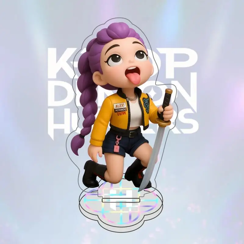

Hot Kpop Demon Hunters Acrylic Standing Bracket Huntrix Saja Boys Acrylic Standees Rumi Zoey Jinu Mira Desktop Ornaments Keyring
