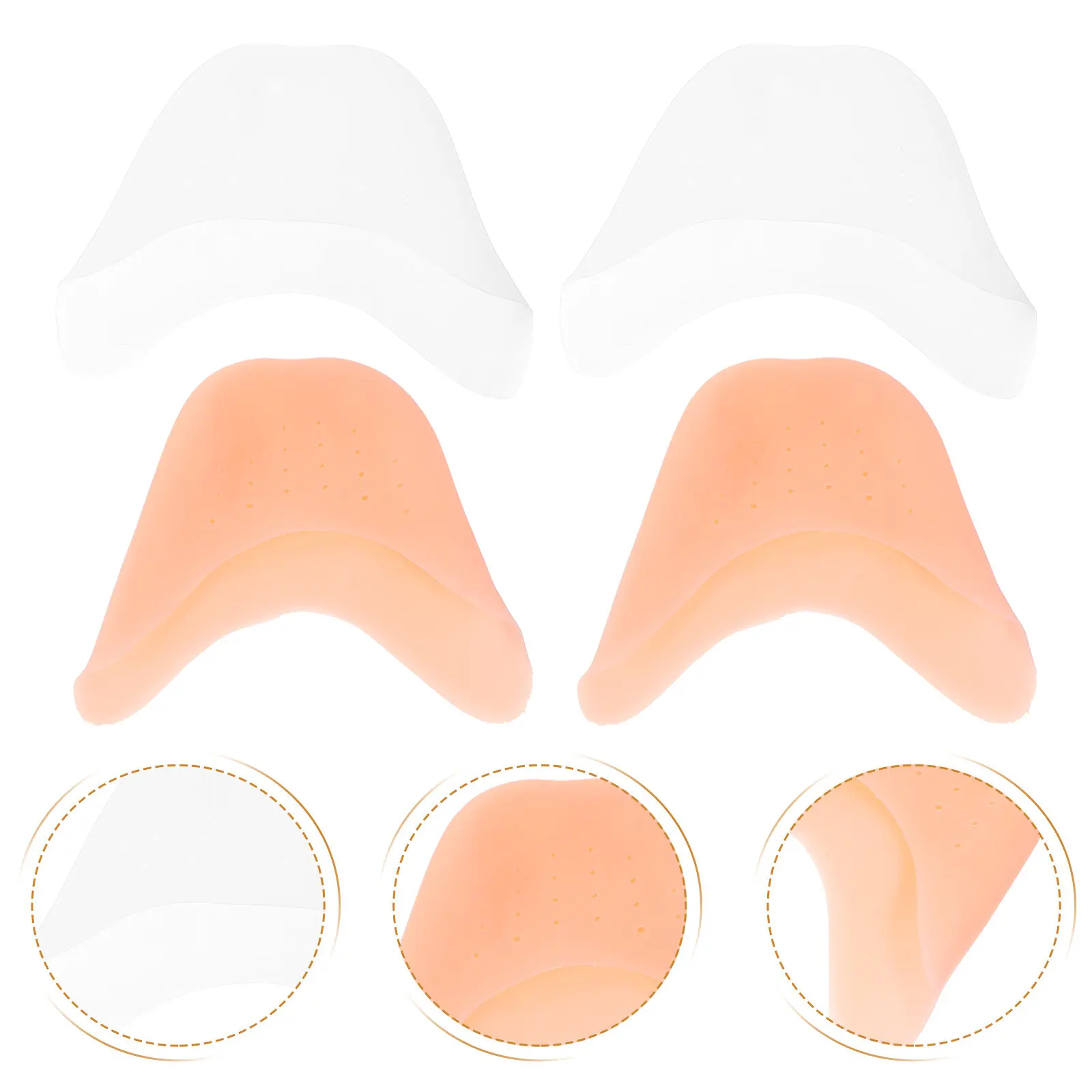 

2Pairs Professional Toe Protectors Breathable Comfortable Wear-Resistant Toe Covers Cushioned Foot Accessory for Athletic Use