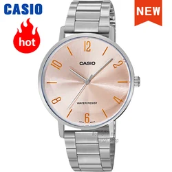 Casio-reloj a la moda para mujer, conjunto de lujo, resistente al agua, esfera grande, de cuarzo, para mujer