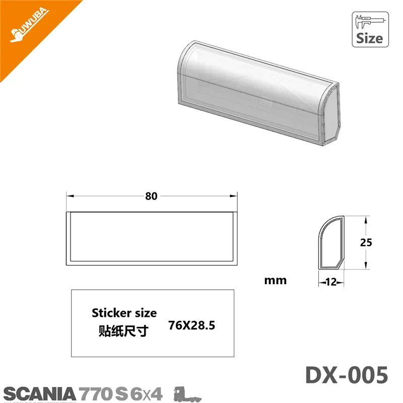 LED 5V reklama Light Box Luminous Visor dla 1/14 Tamiya RC Truck Wywrotka SCANIA 770S 56368 Akcesoria samochodowe Diy