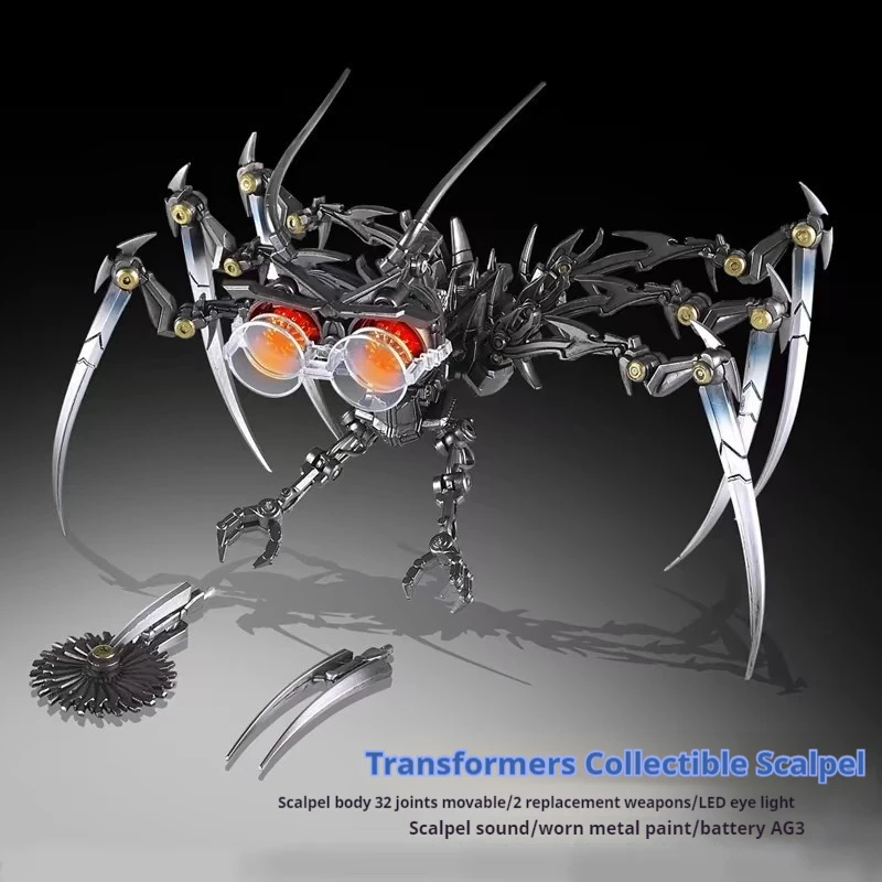 Transformers Scalpel Figurine Humming Sound Effect With Movable Joint Replaceable Weapon Eye Lamp Luminous Ornament Collect Gift