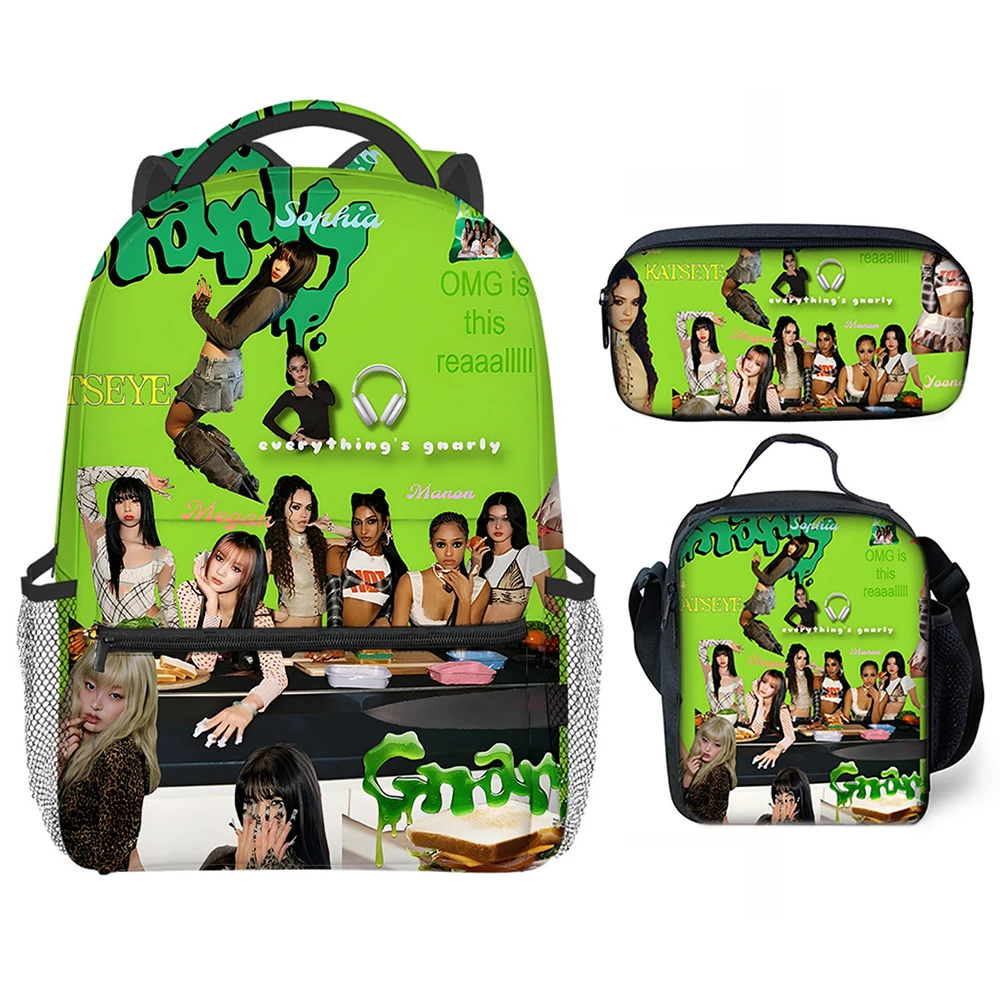 

Популярный набор из 3 предметов: школьный рюкзак, сумка через плечо и пенал с 3D-принтом в стиле мультфильма Кэтси, для ноутбука, для студентов