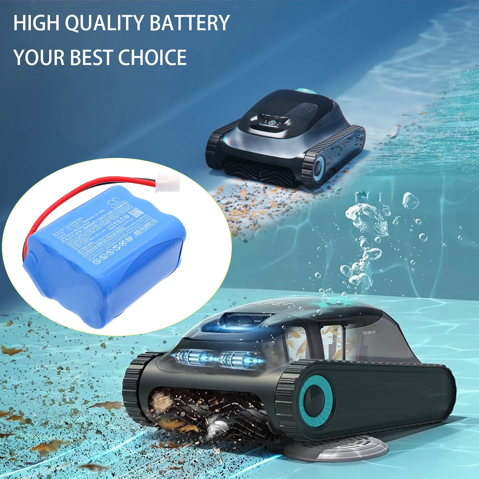 CS Replacement Battery for Aiper SE Cordless Robotic Pool Cleaner PN:HYY0345175 5200mAh / 57.72Wh