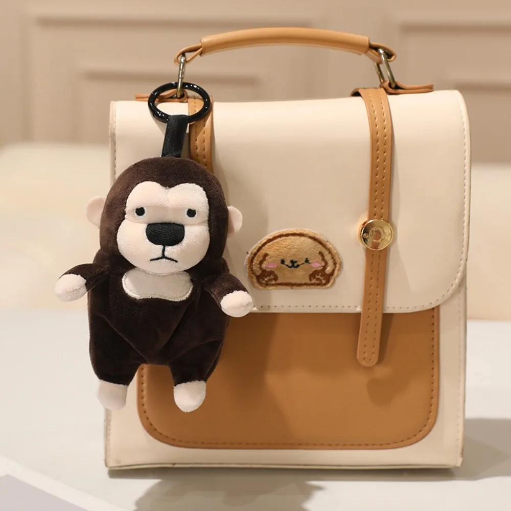 Mini Size Turtle Plush Pendant Soft Fluffy Cartoon Design Gorilla Stuffed Toy 13cm Compact Style Monkey Doll Keychain