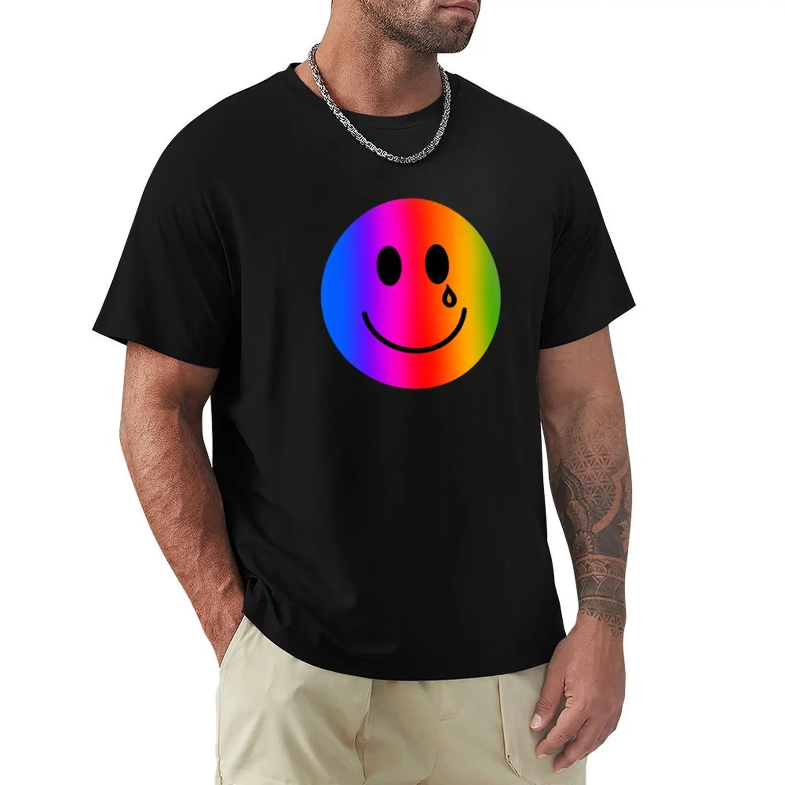 

happy and sad T-Shirt summer 2025 anime vintage t shirt men