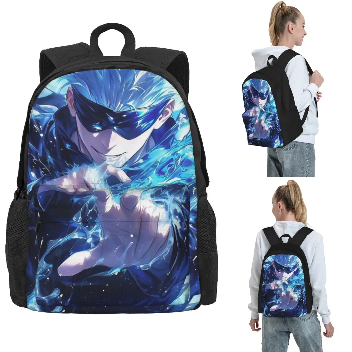 

Рюкзаки Jujutsu Kaisen Gojo Satoru, сумка для книг для мальчиков и девочек, детские школьные сумки большой вместимости, дорожный рюкзак, сумка на плечо