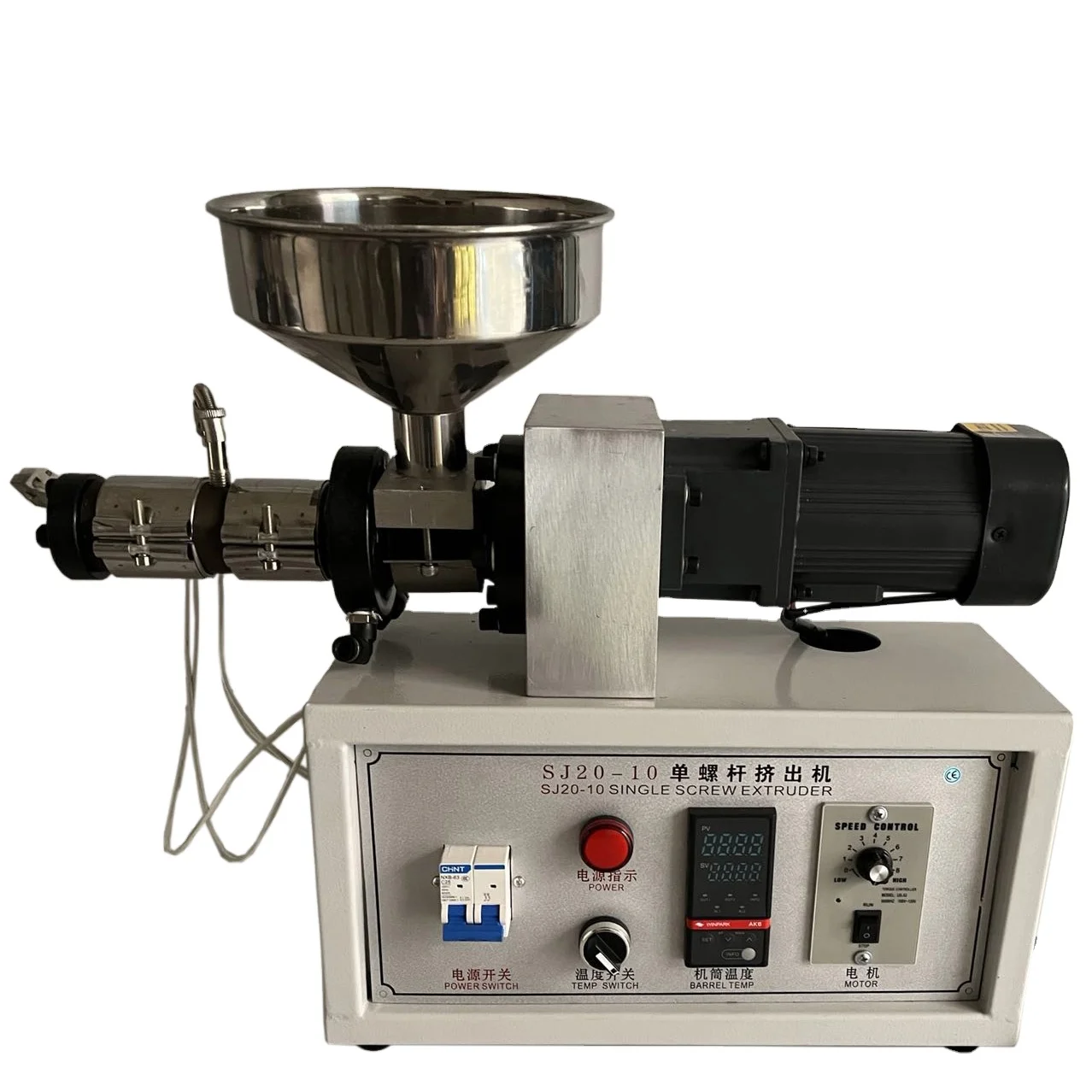 

Plastic processing machine for laboratory extruder