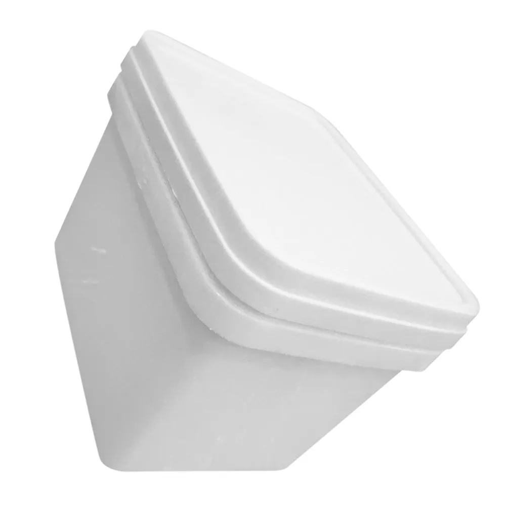 White Paint Bucket 2.6 Gallons 10L Square Hand-held Wide-mouth Container with Lid for Pigment Storage Plastic Barrel