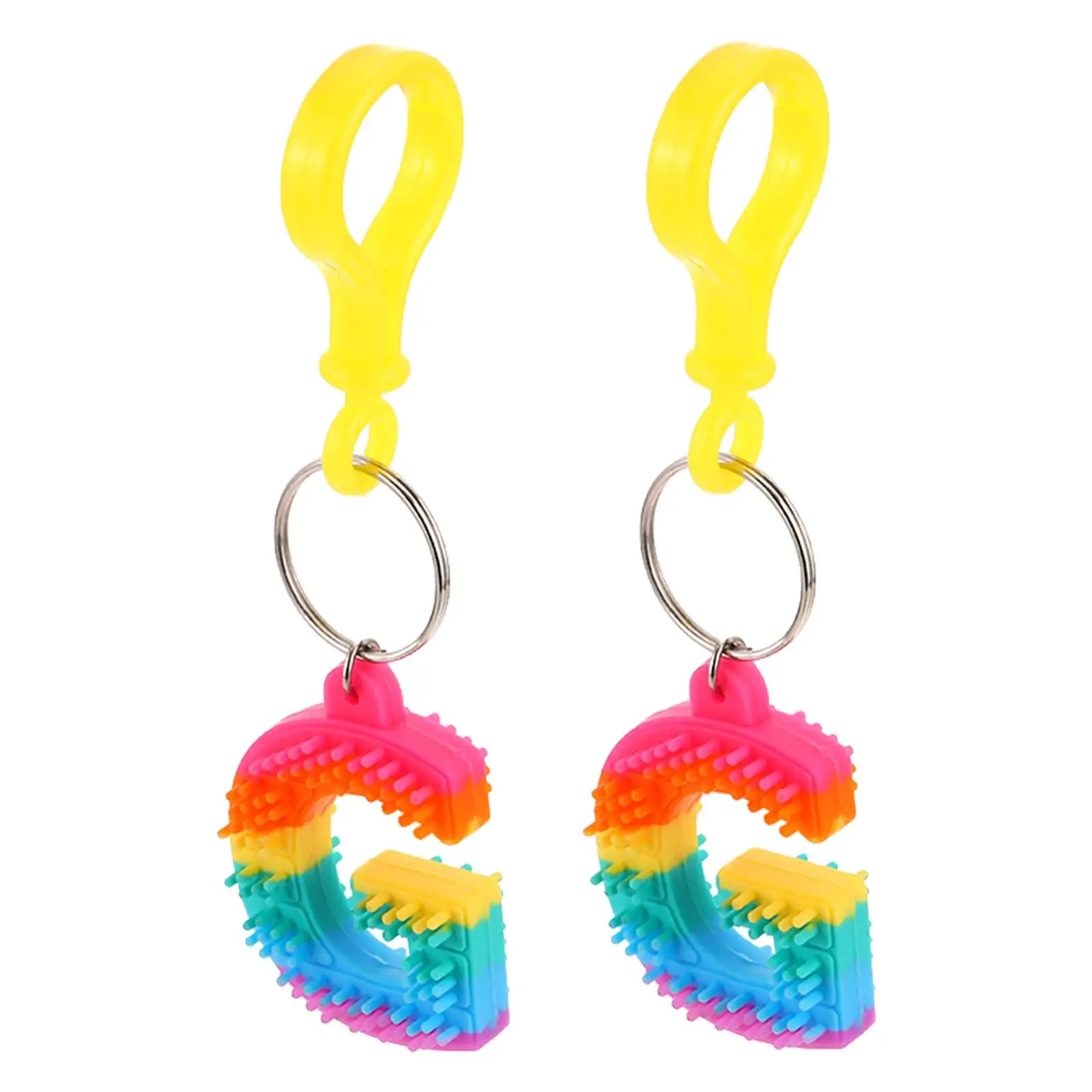 

Colorful Letter Keychains Soft Rubber Hanging Ornaments 26Pcs Alphabet Key Rings Bag Pendants Decompression Accessories