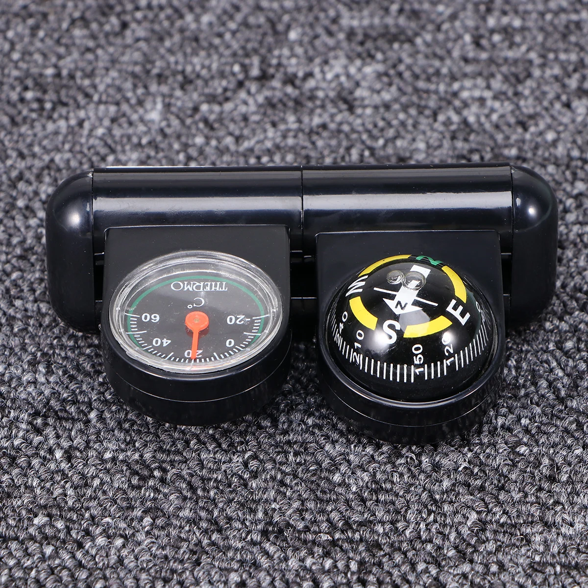 

Car Thermometer Auto Compass Dashboard Vehicle Navigation Compass Dual Guide Ball Driving Safety Tool Car Navigation