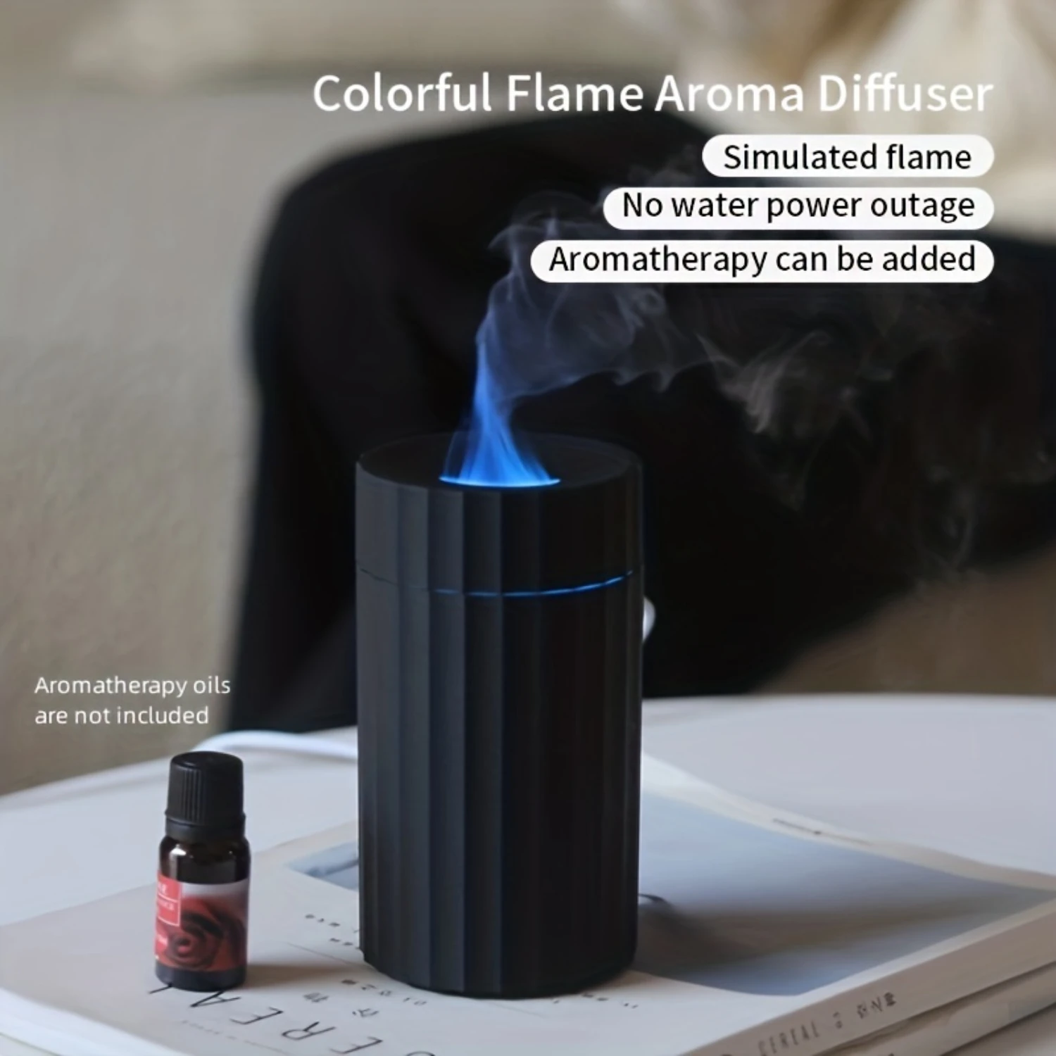 1pc Flame Air Diffuser, Humidifier, 100ML Portable-Noiseless  Diffuser For , Office Or Yoga Essential Oil Diffuser With No-Water